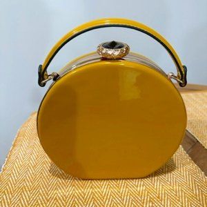 Yellow Mini Jeweled Handbag